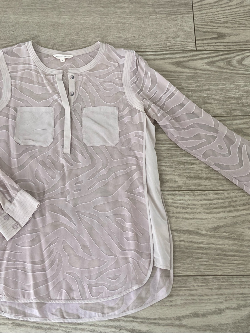 Rebecca Taylor Long Sleeves Silk Blouse. Size: 2.